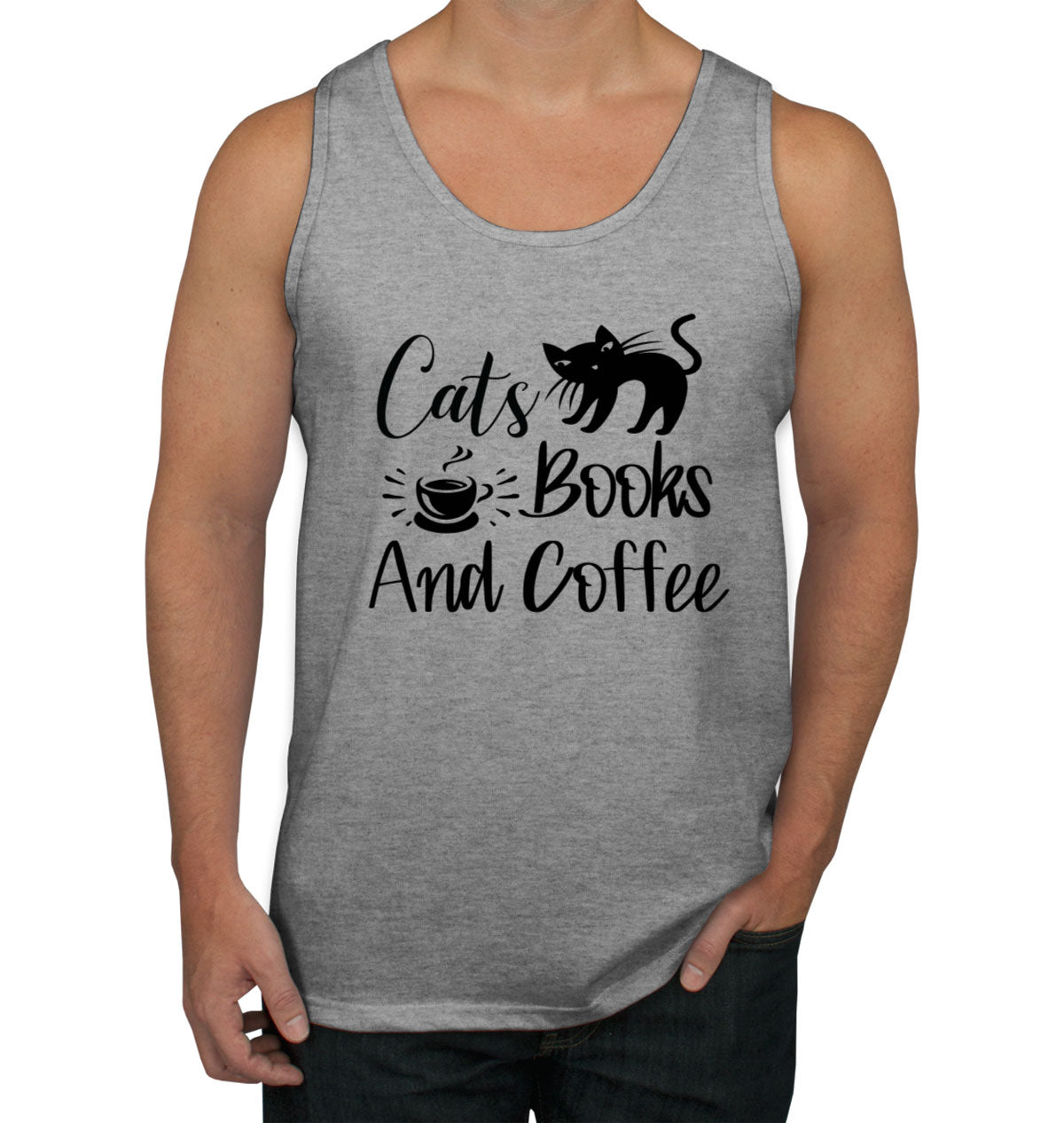 Cats Books And Coffee Men's Tank Top