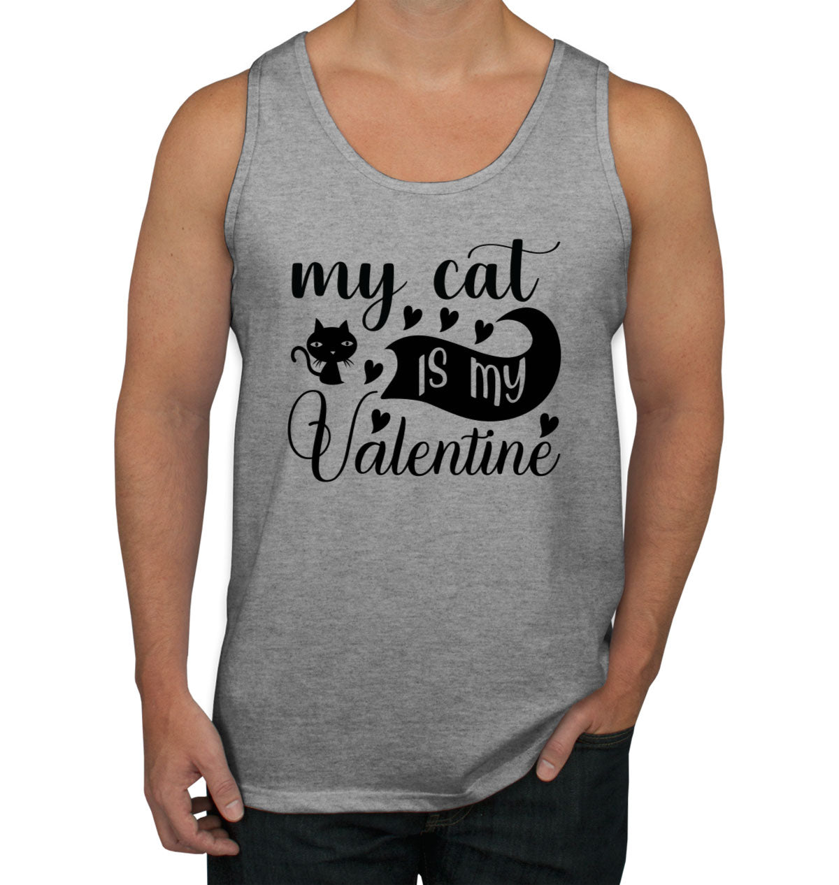My Cat Is My Valentine Men's Tank Top