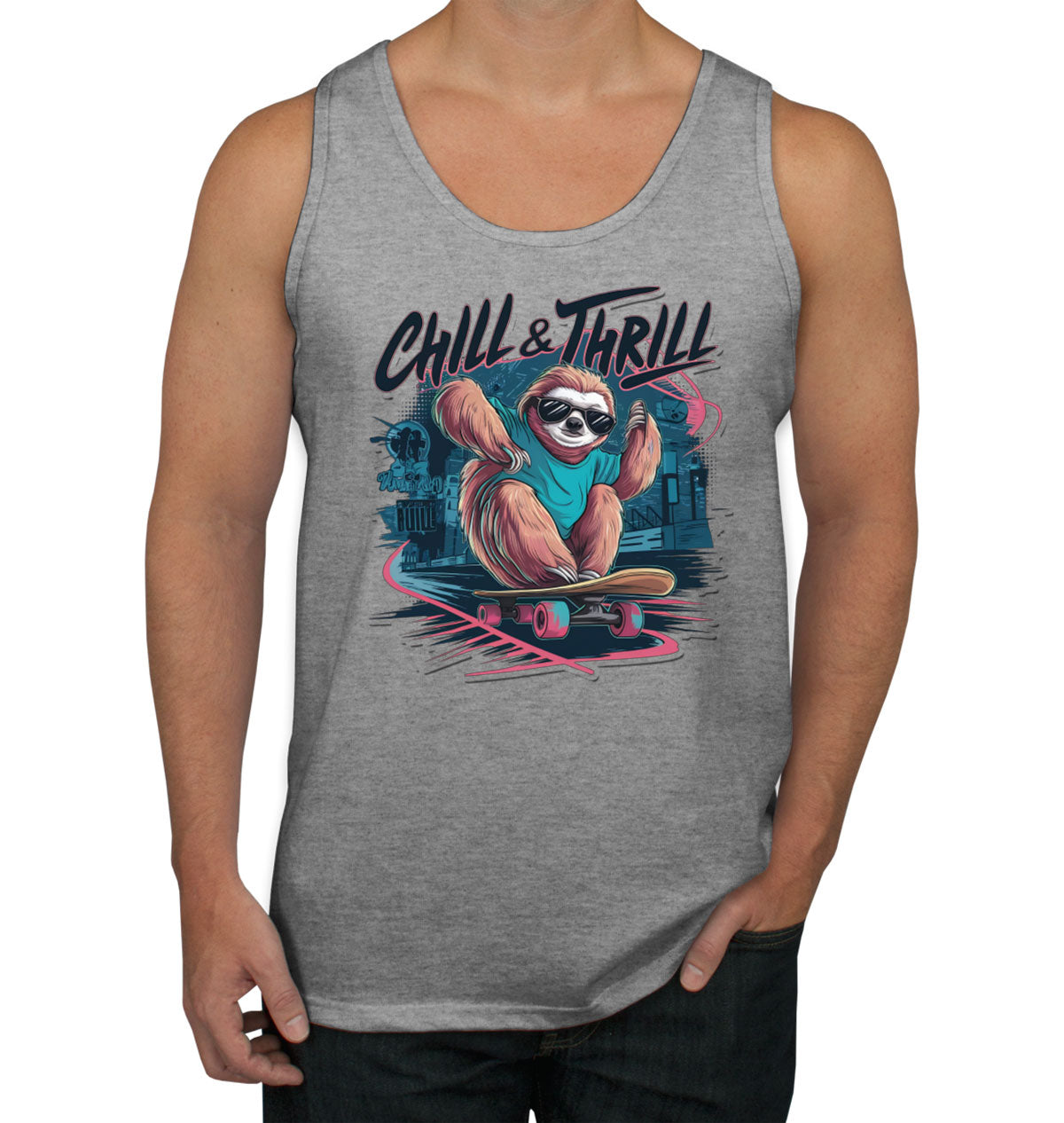 Chill And Thrill Sloth Men's Tank Top