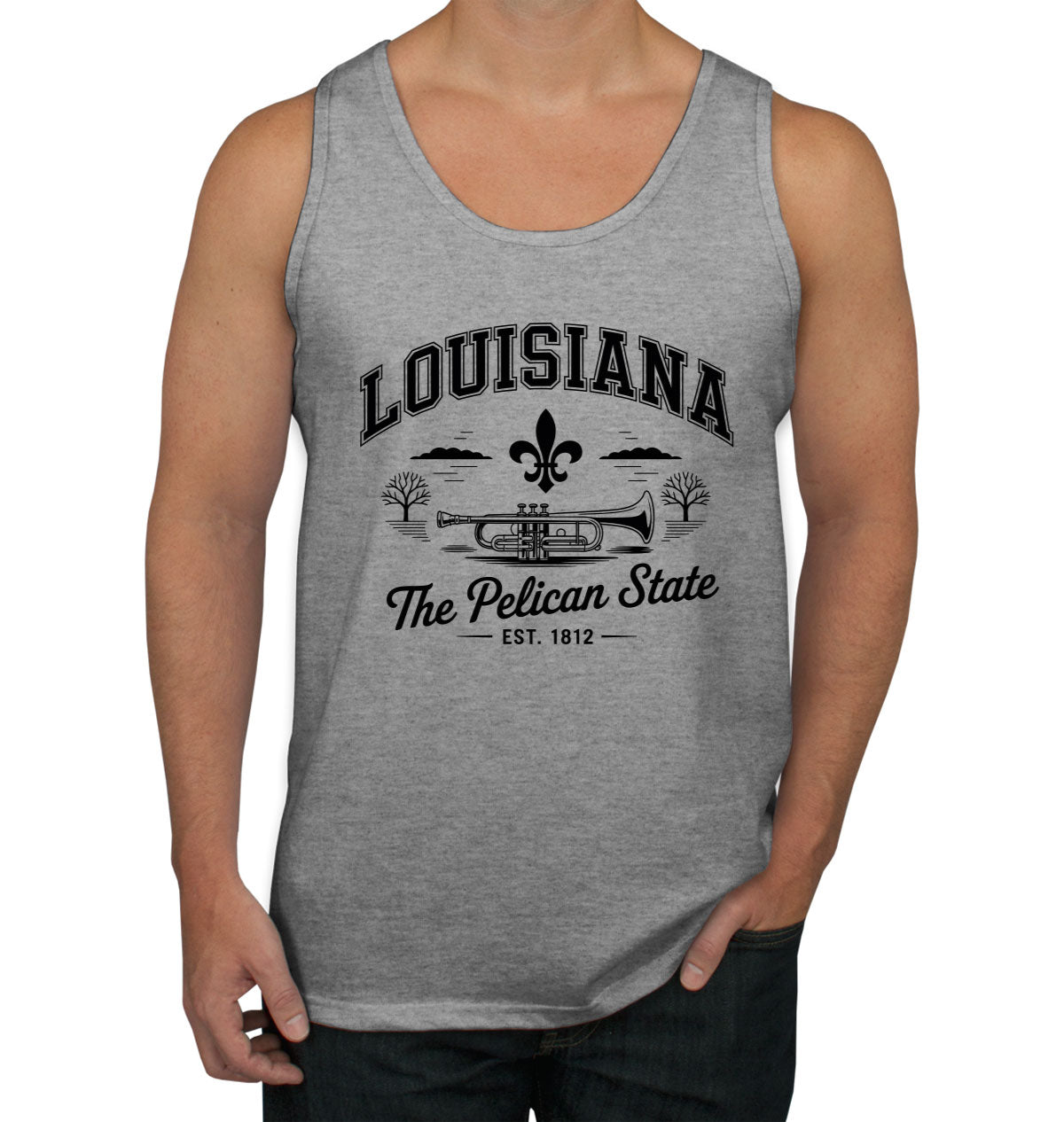 Louisiana Cityscape Illustration The Pelican State Men's Tank Top