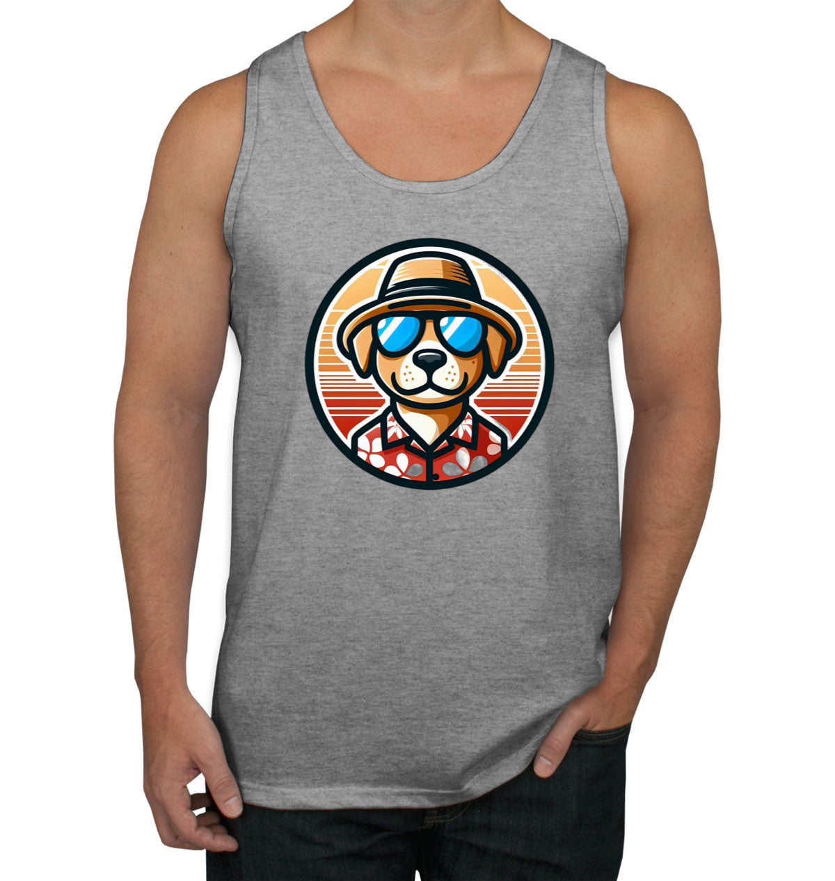 Cool Dog With Hat And Sunglasses Men's Tank Top