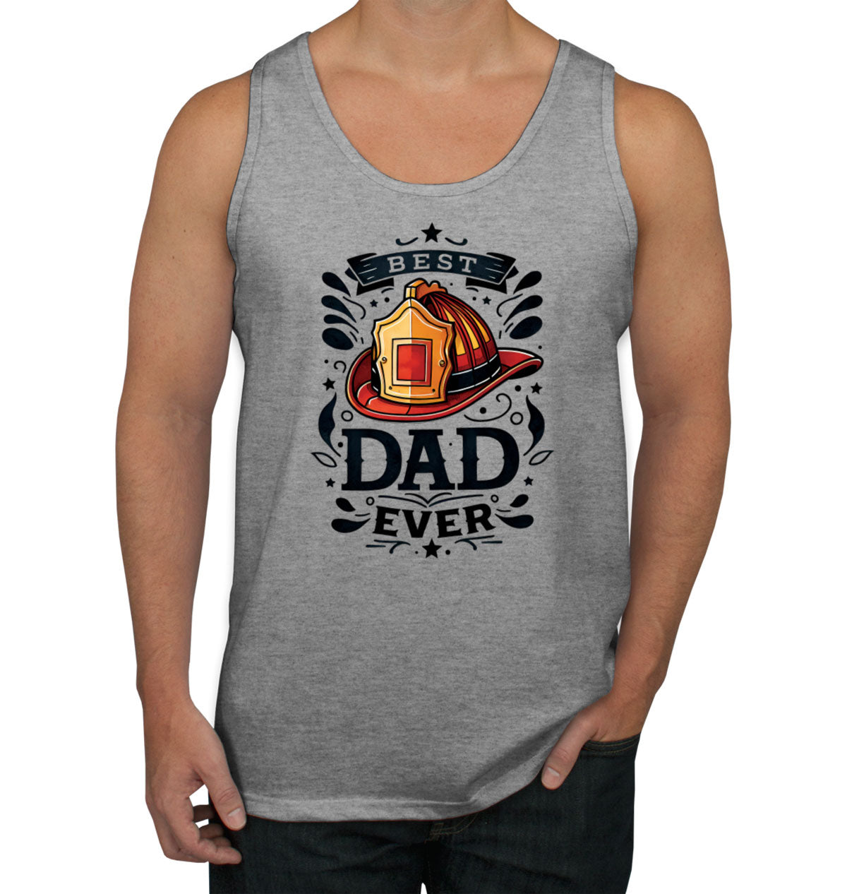 Best Dad Ever Firefighter Fireman Father's Day Men's Tank Top