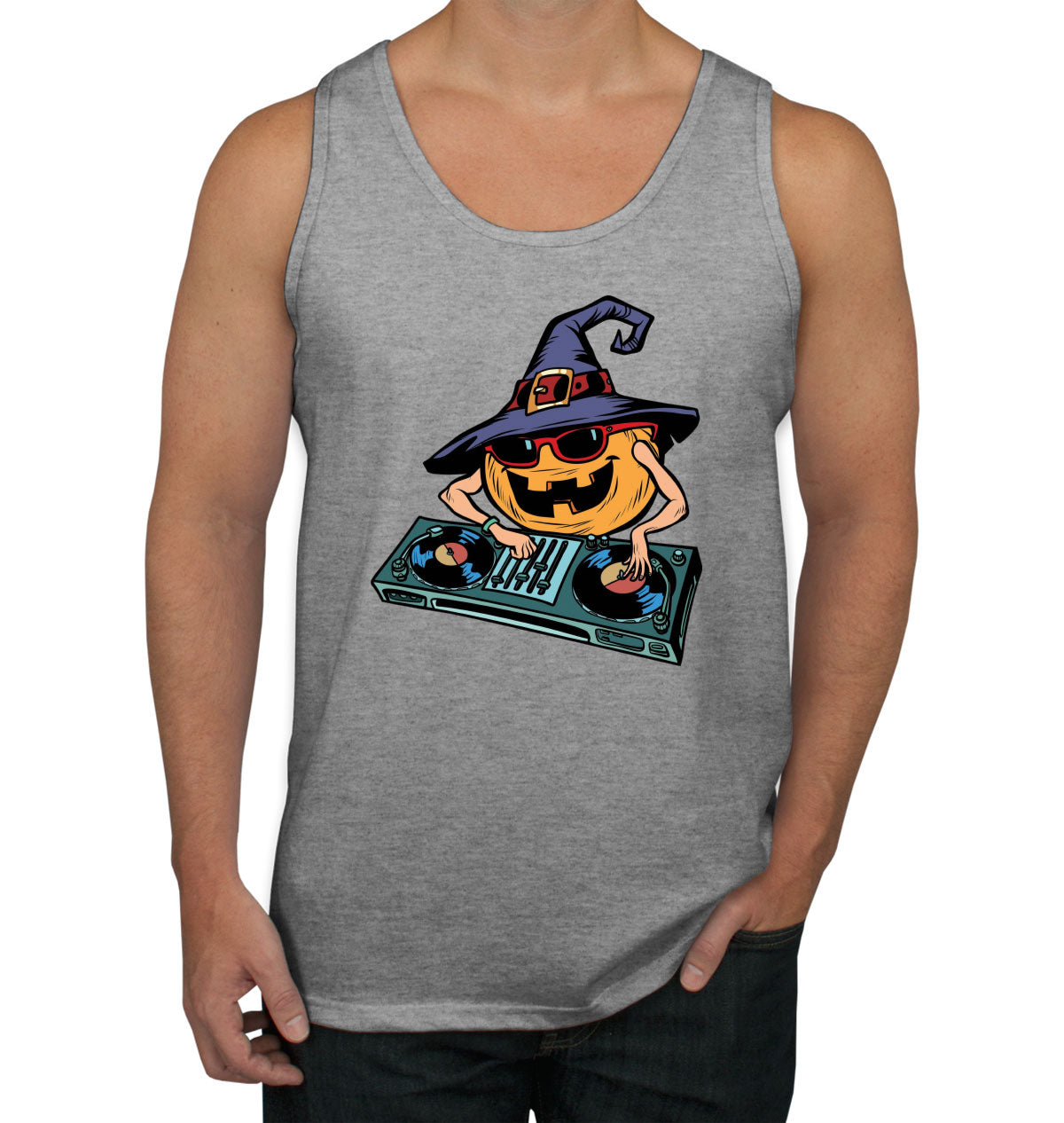 DJ Pumpkin Halloween Men's Tank Top