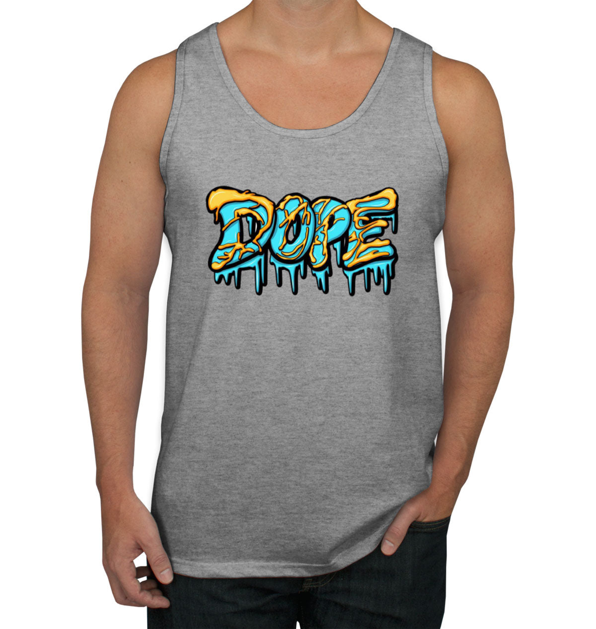 Dope Dripping Typography Men's Tank Top