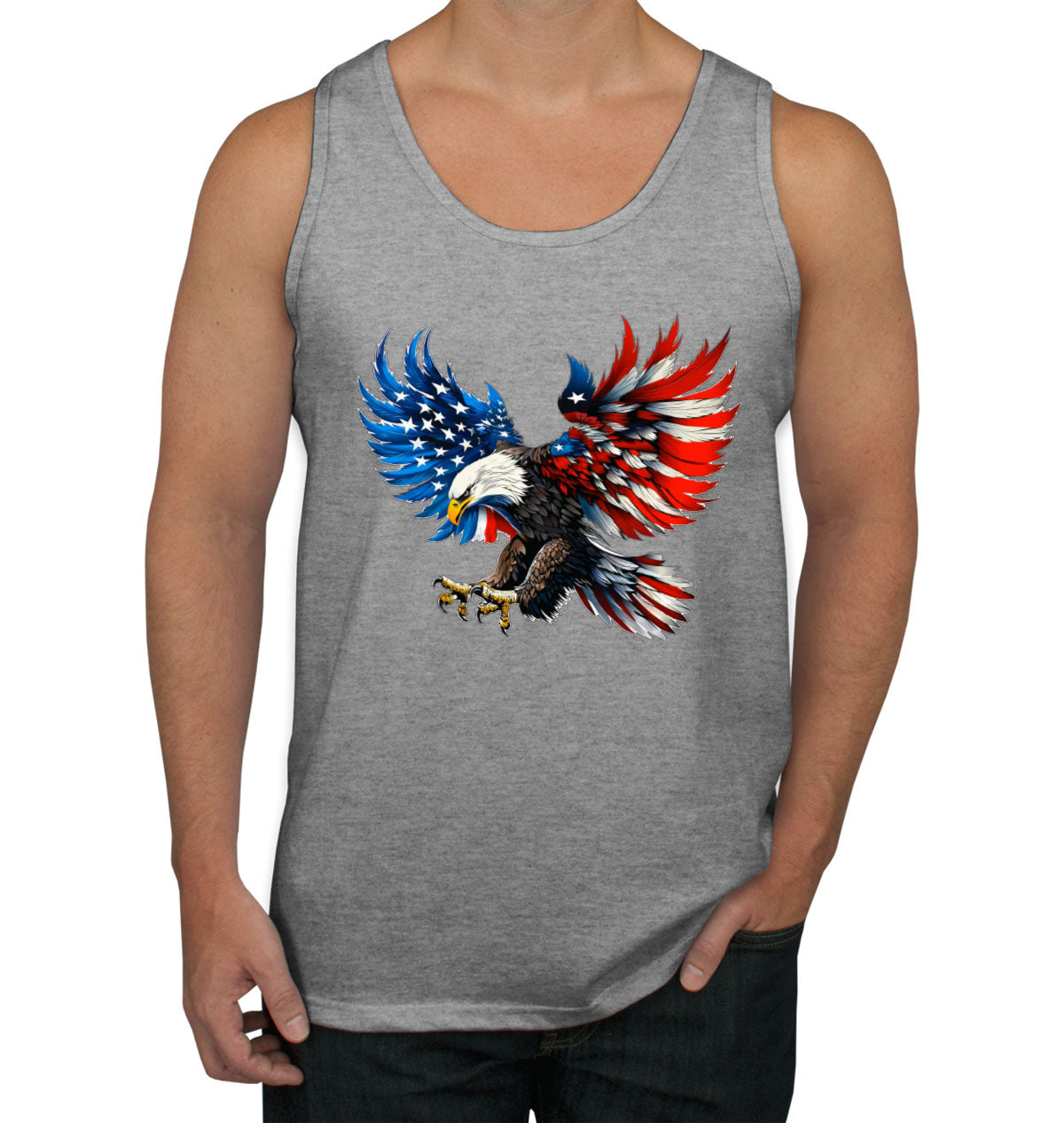 American Eagle Flag Independence Day Patriotic Men's Tank Top