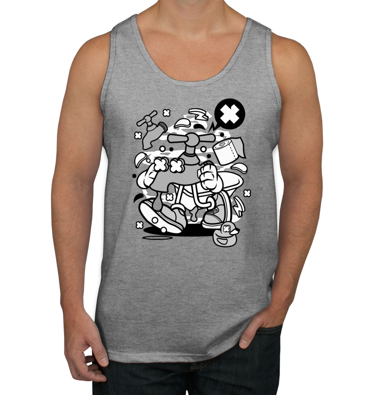 Faucet Cartoon Men's Tank Top