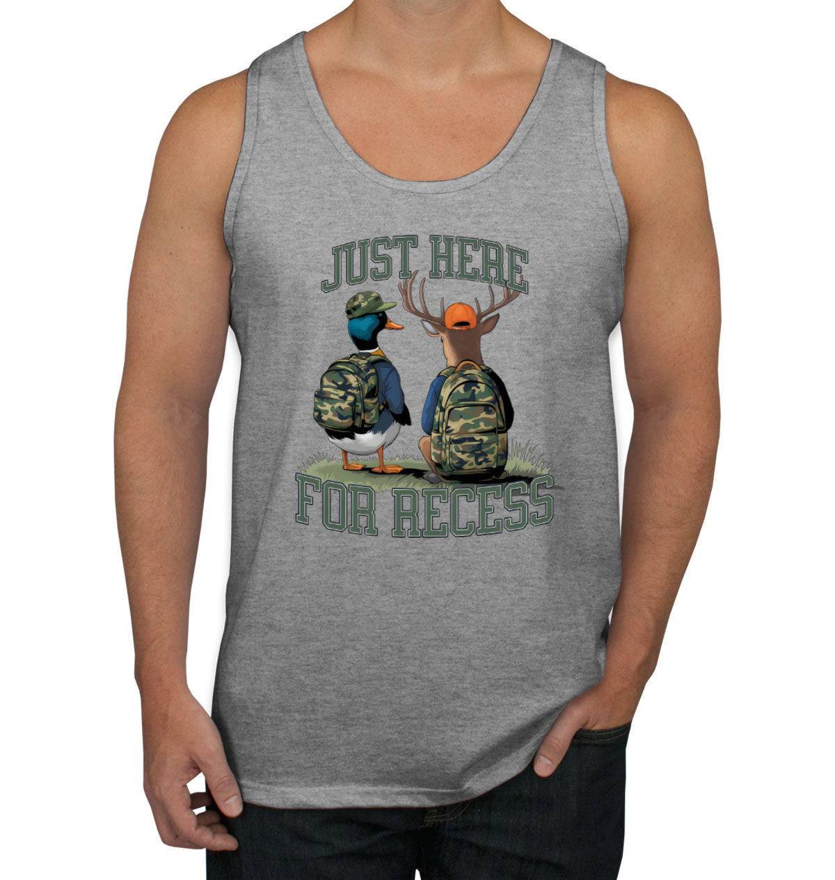 Just Here For Recess Duck And Deer Hunting Men's Tank Top