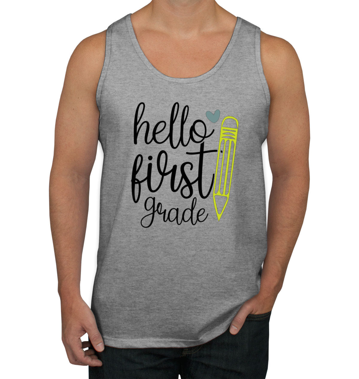 Hello First Grade Teacher Men's Tank Top