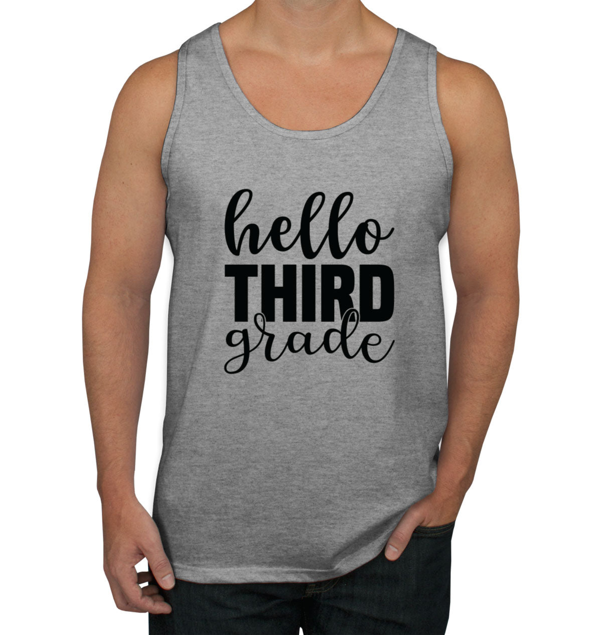 Hello Third Grade Teacher Men's Tank Top