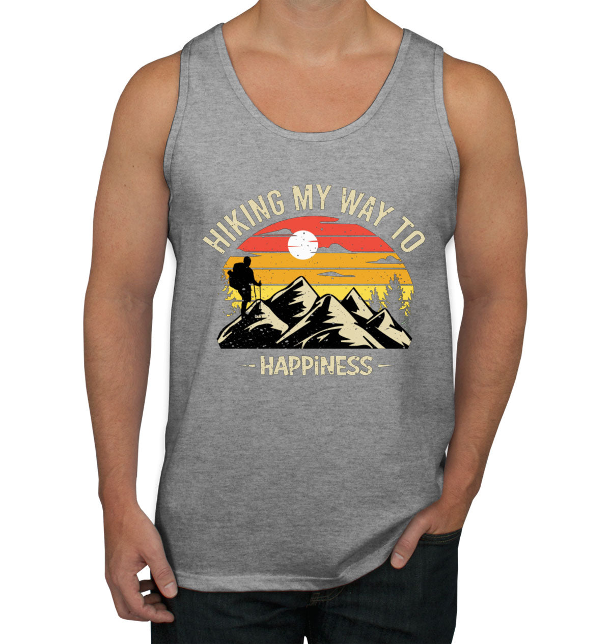Hiking My Way To Happiness Men's Tank Top