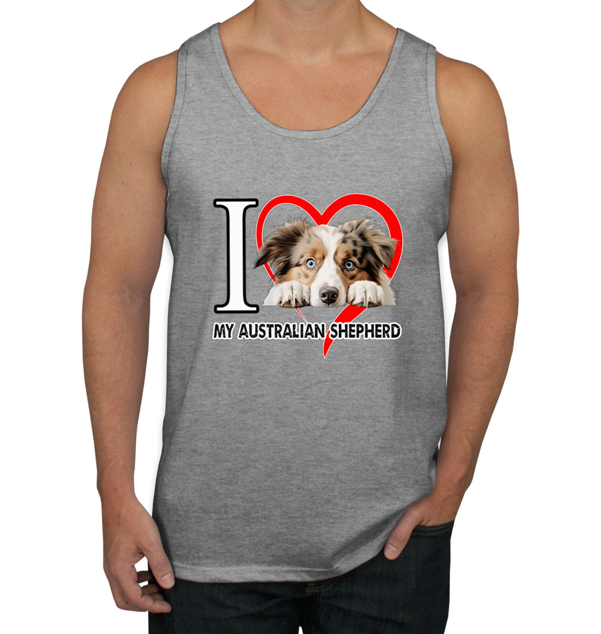 I Love My Australian Shepherd Dog Men's Tank Top