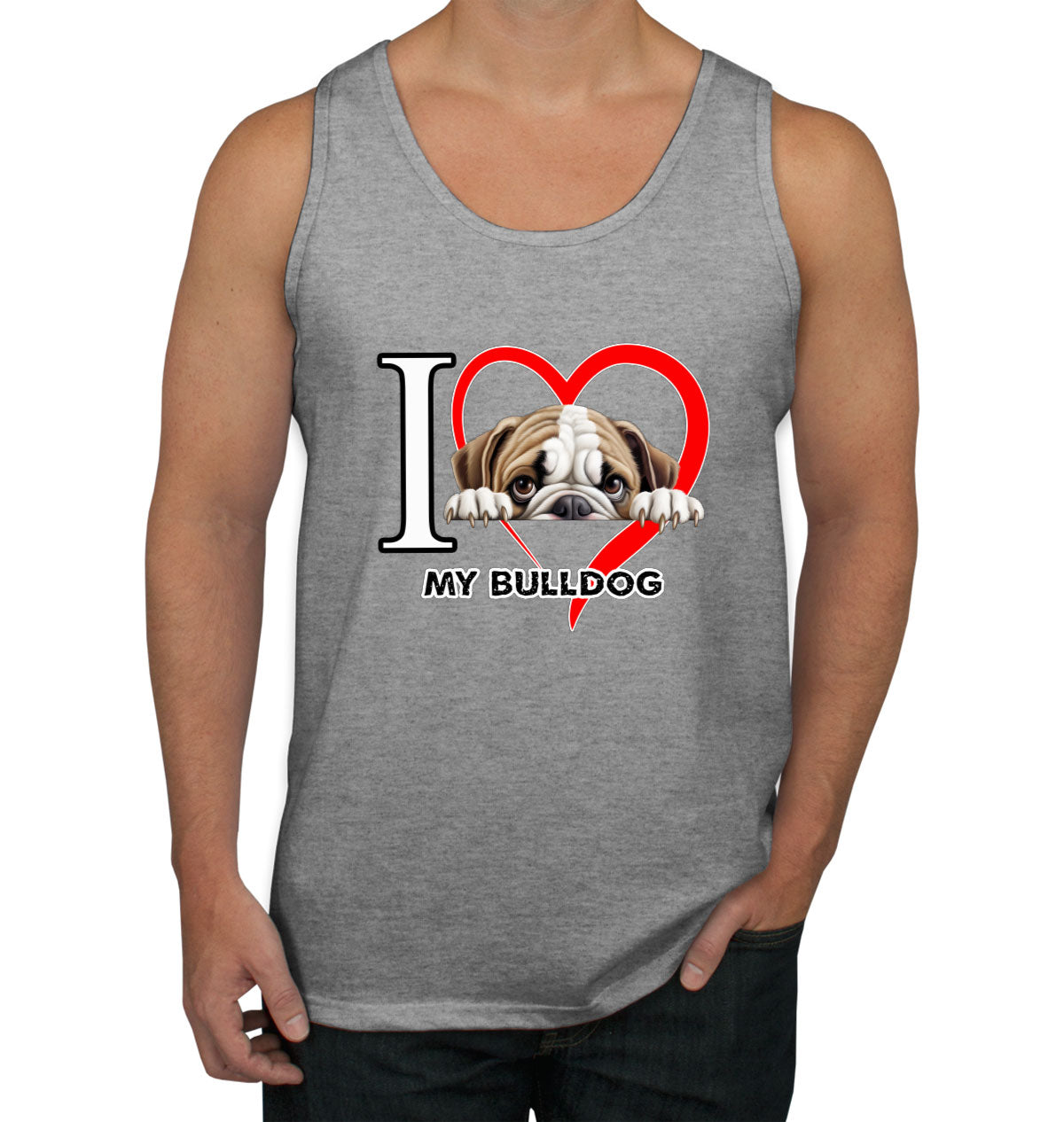 I Love My Bulldog Dog Men's Tank Top