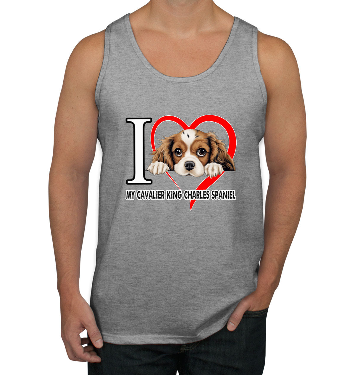 I Love My Cavalier King Charles Spaniel Dog Men's Tank Top