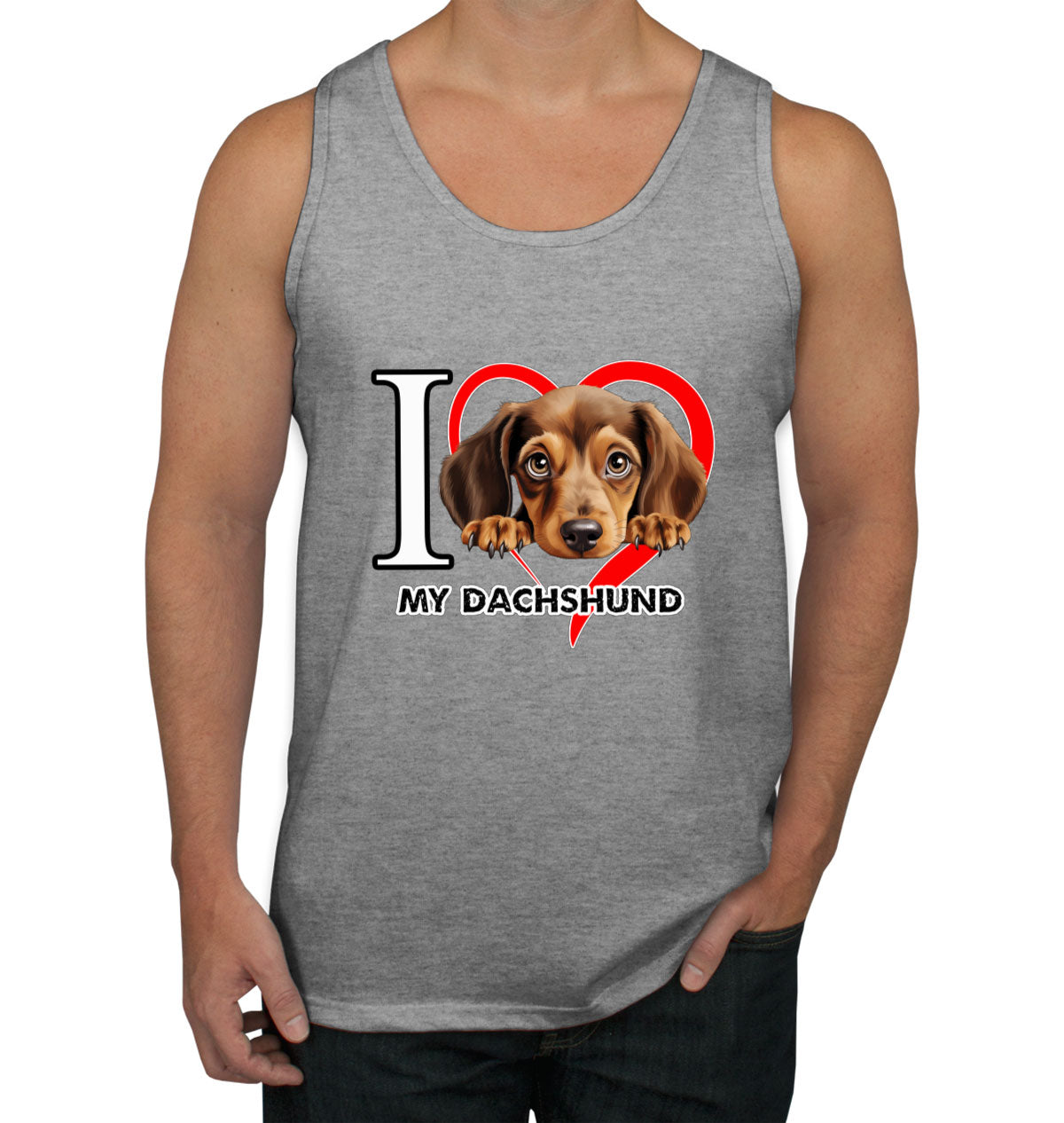 I Love My Dachshund Dog Men's Tank Top