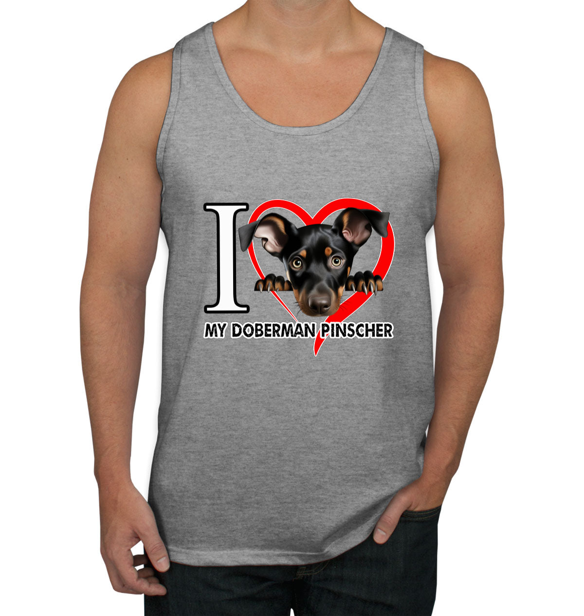 I Love My Miniature Pinscher Dog Men's Tank Top