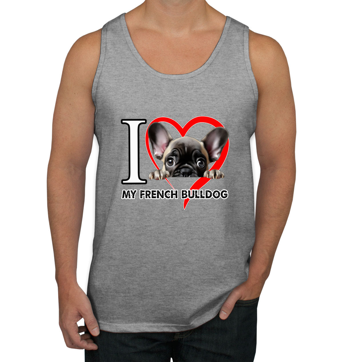 I Love My French Bulldog Dog Men's Tank Top