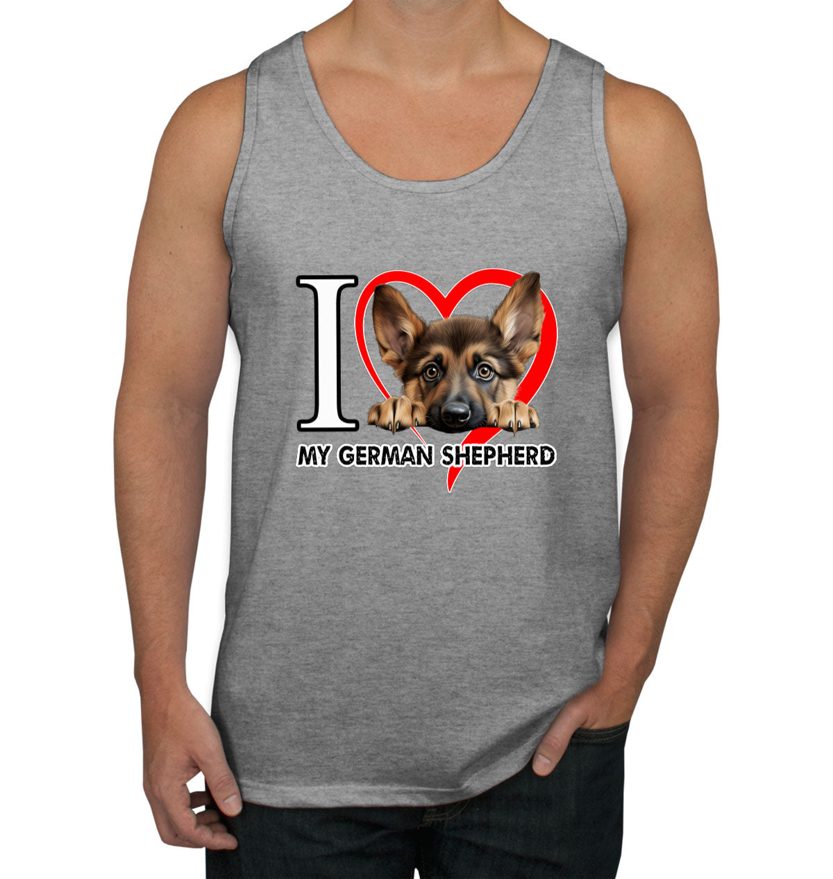 I Love My German Shepherd Dog Men's Tank Top