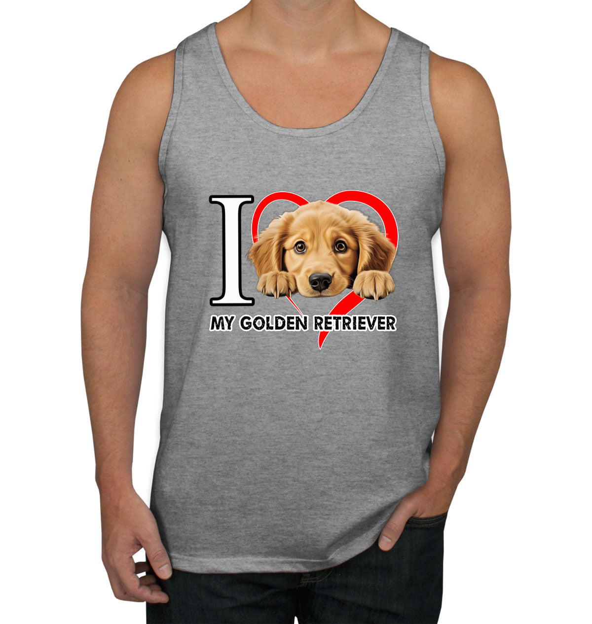 I Love My Golden Retriever Dog Men's Tank Top