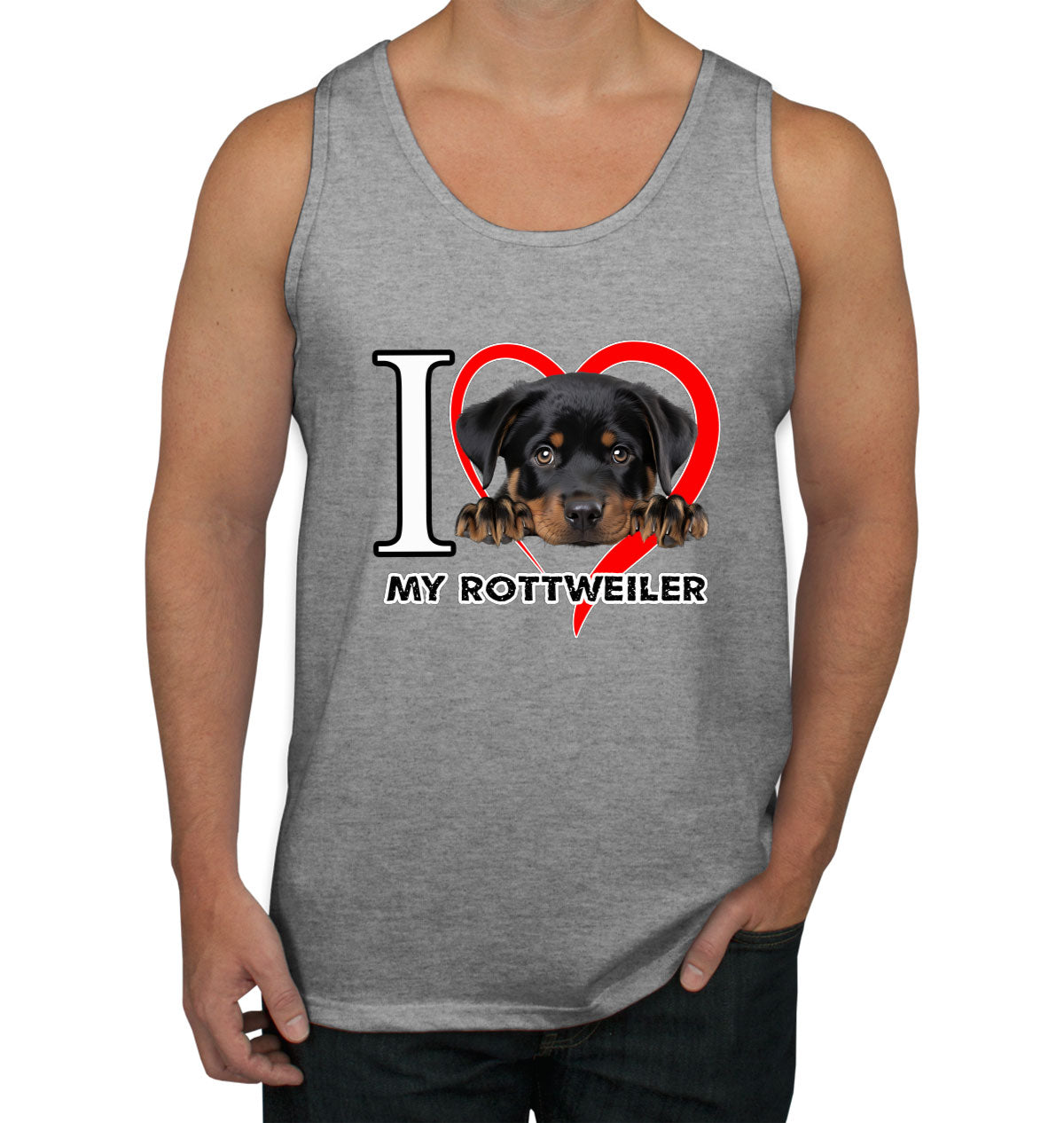 I Love My Rottweiler Dog Men's Tank Top