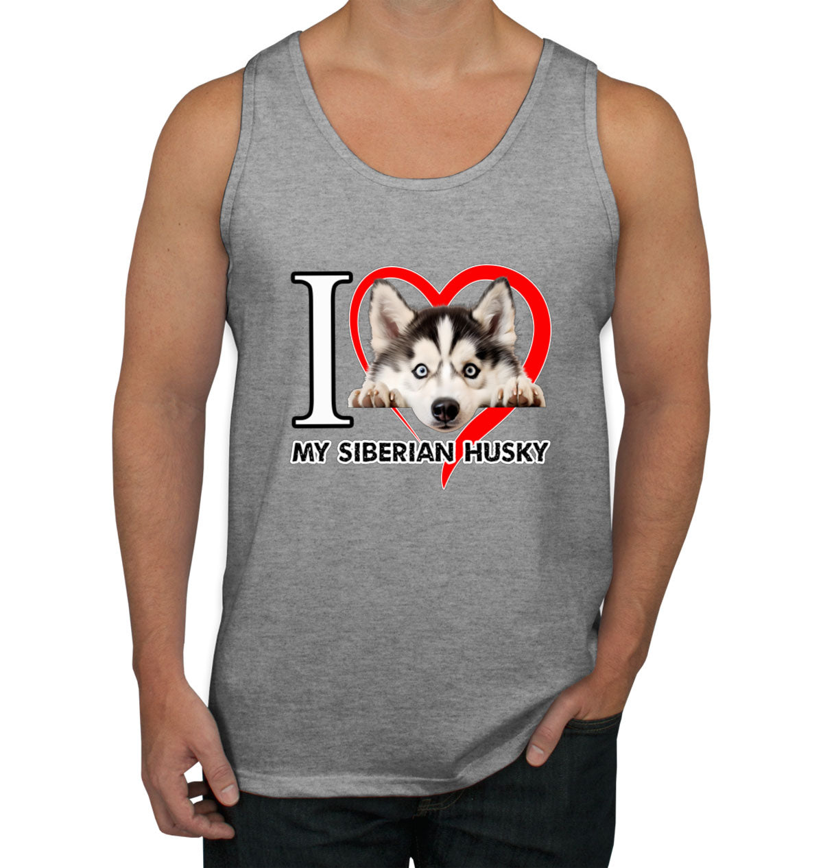 I Love My Siberian Husky Dog Men's Tank Top