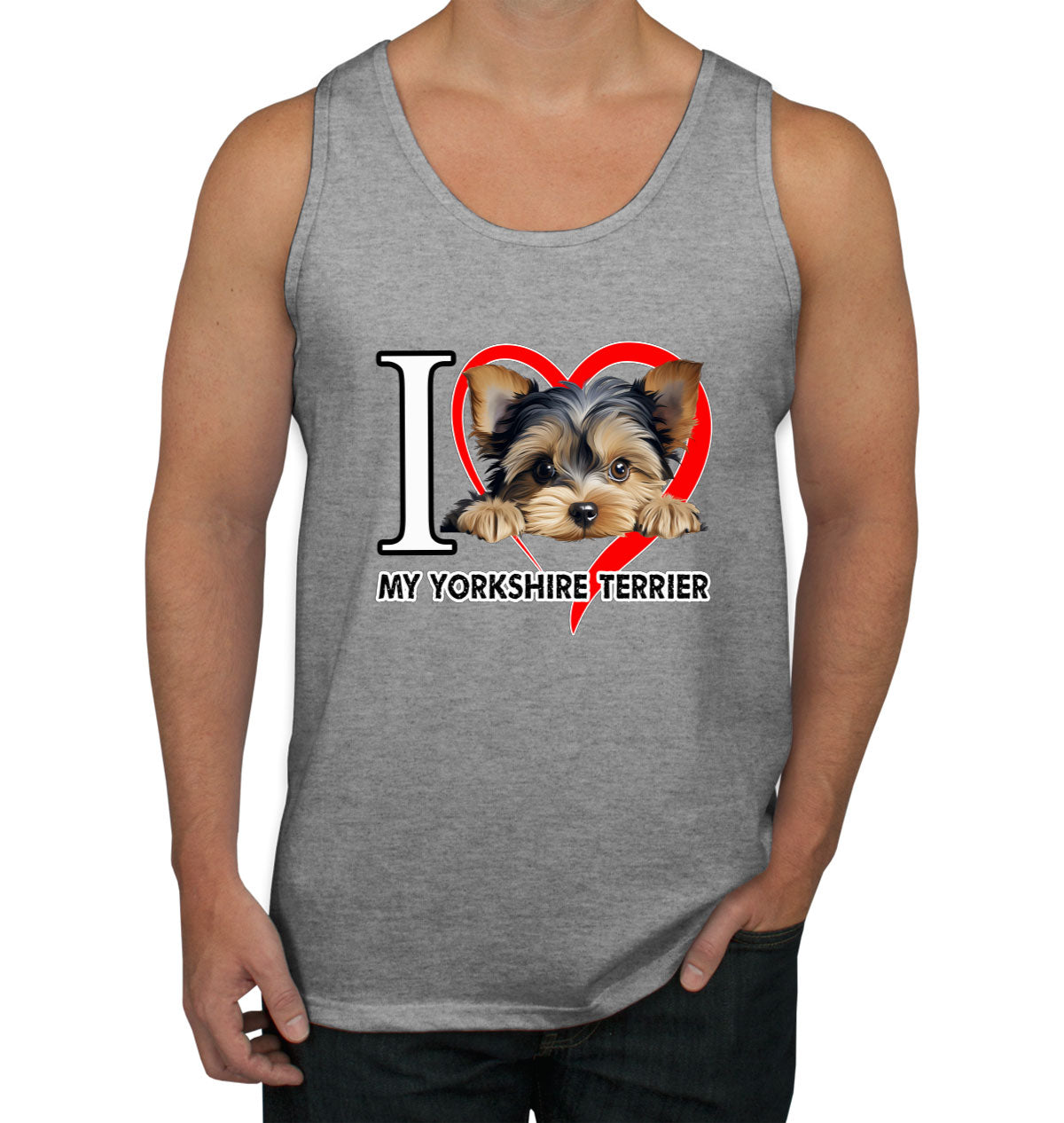 I Love My Yorkshire Terrier Dog  Men's Tank Top