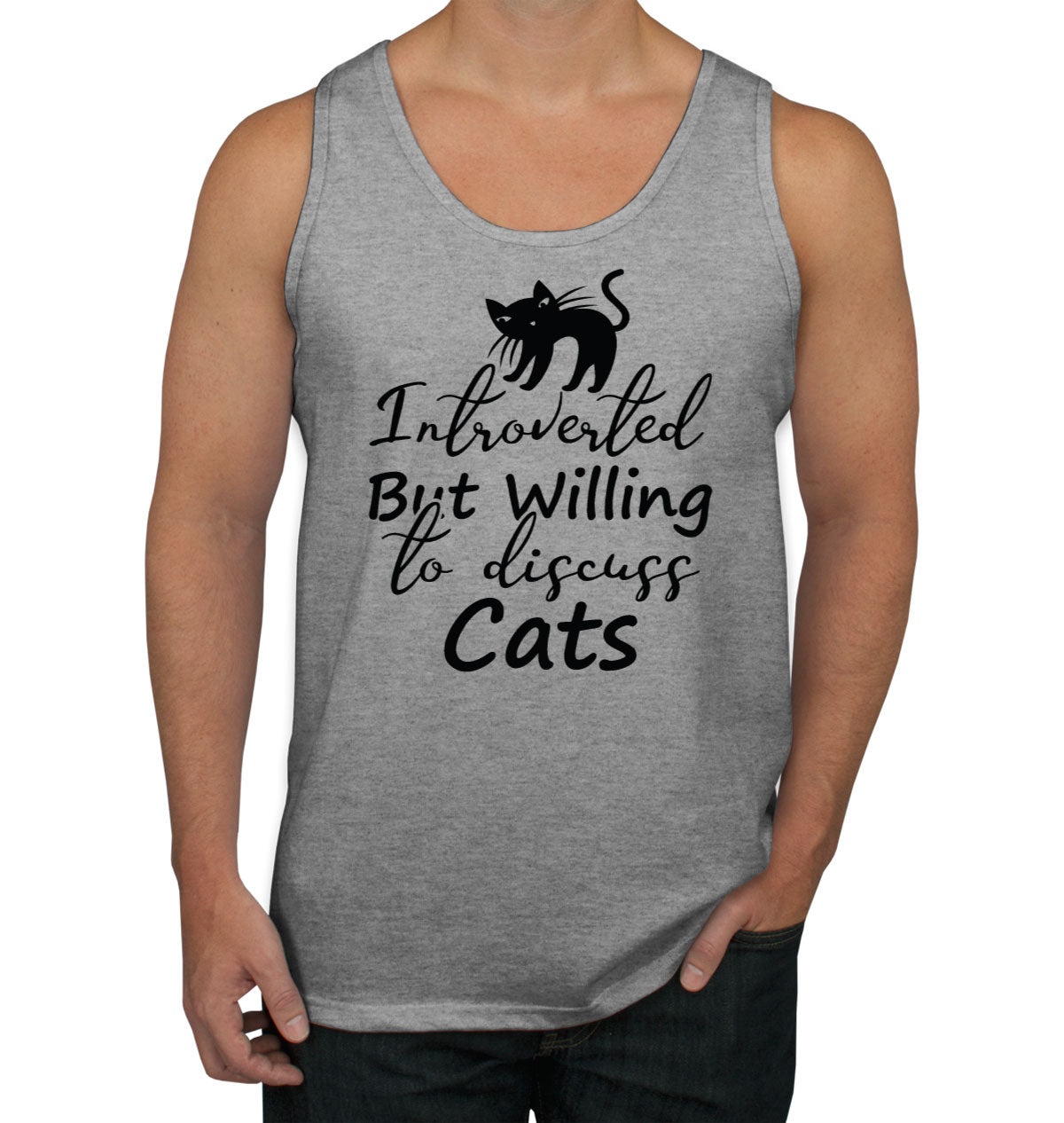 Introverted But Willing To Discuss Cats Men's Tank Top