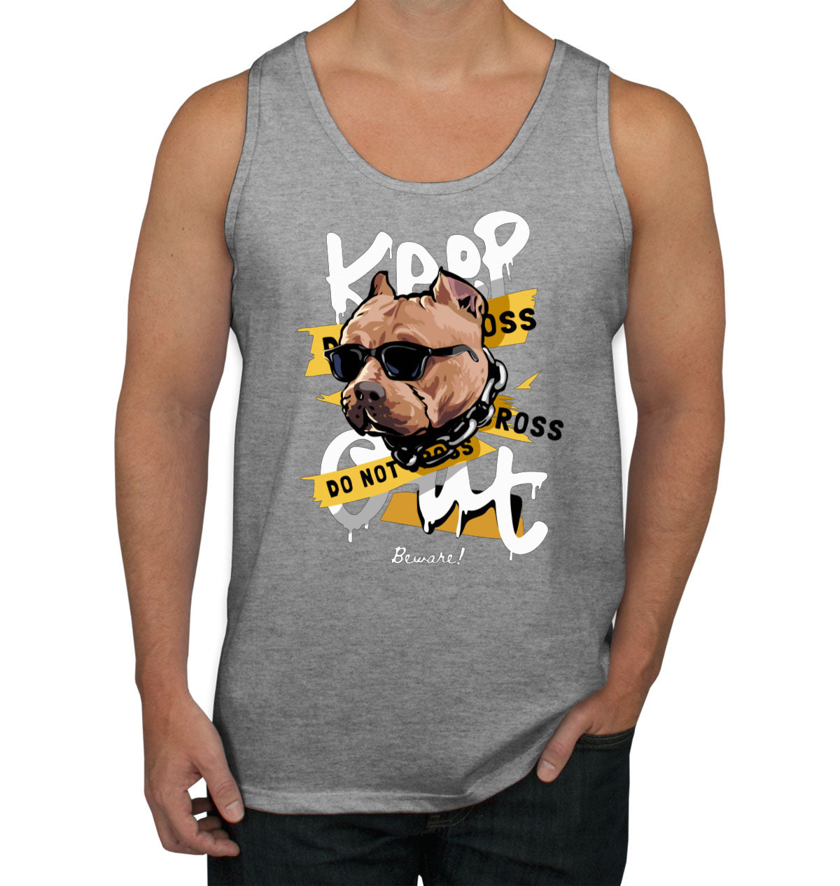 Keep Out Pitbull Dog Men's Tank Top