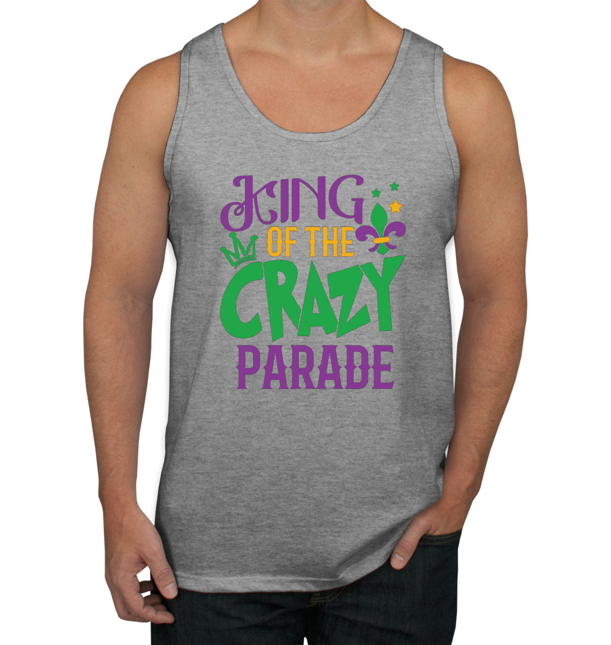 King Of The Crazy Parade Mardi Gras Men's Tank Top