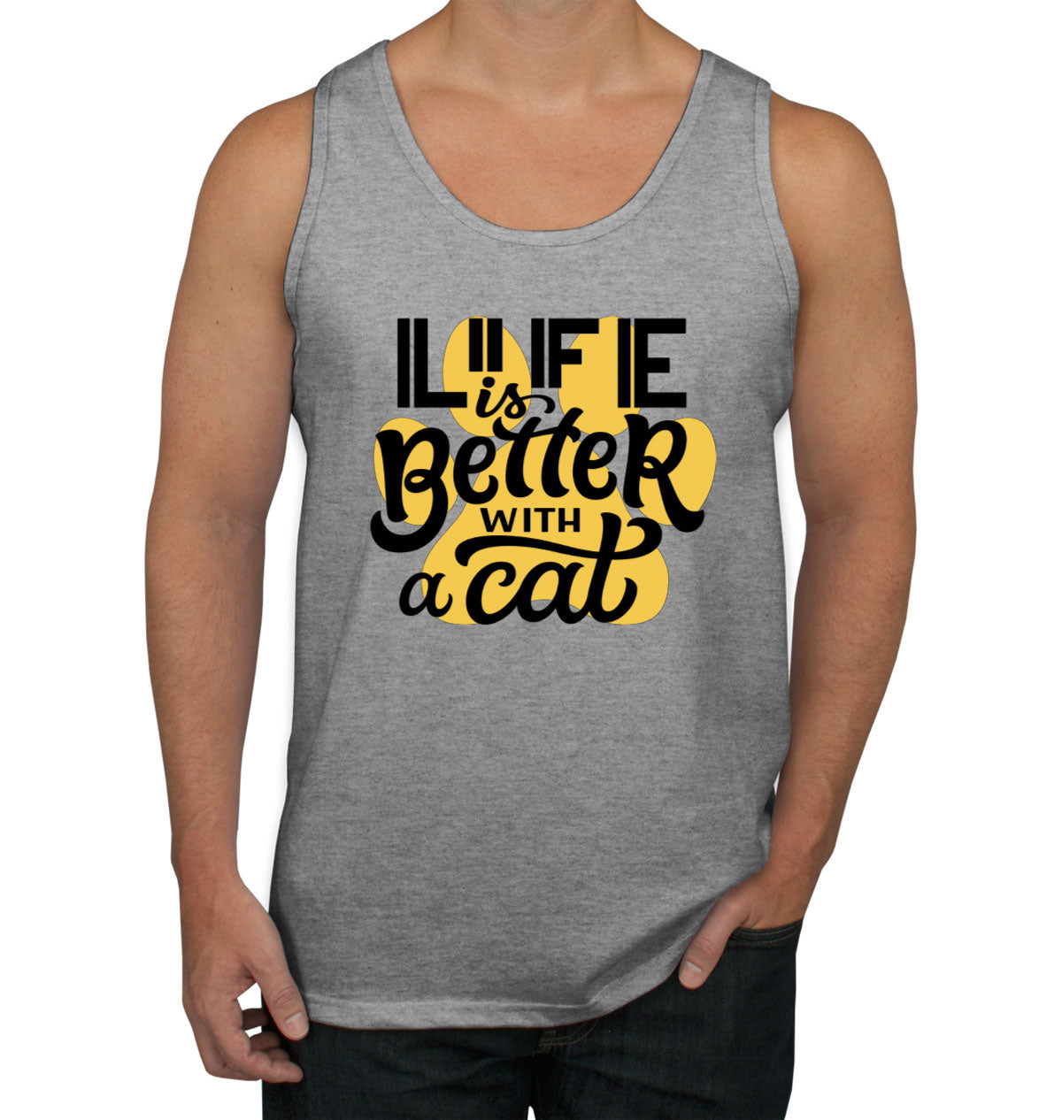 Life Is Better With A Cat Men's Tank Top