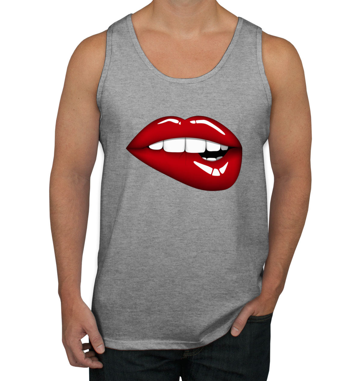 Glossy Lipstick Men's Tank Top