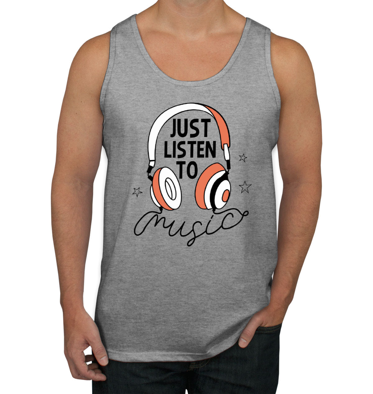 Just Listen To Music Headphone Men's Tank Top