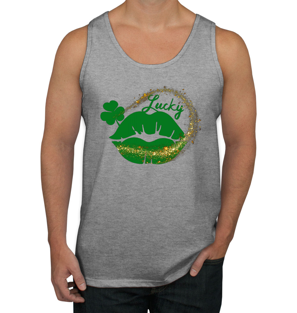 Lucky Lips St. Patrick's Day Men's Tank Top