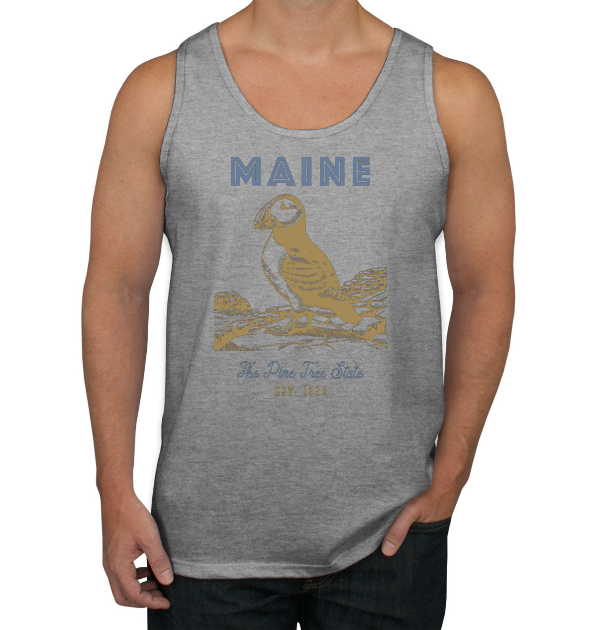 Maine State Vintage Men's Tank Top