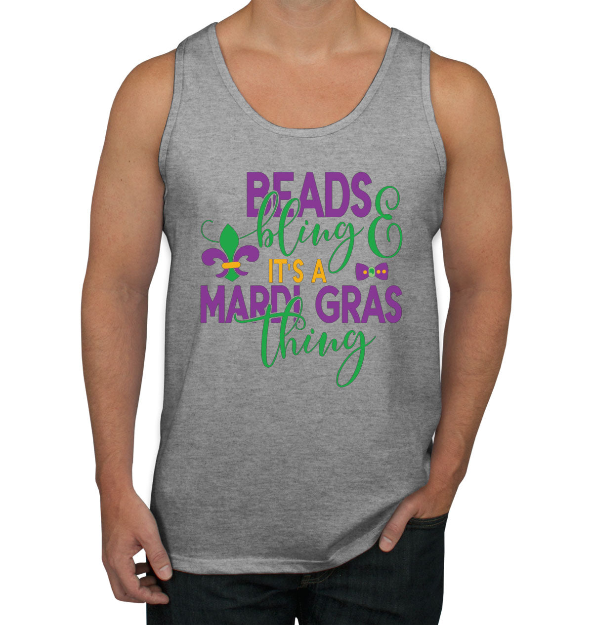 Beads And Bling It's A Mardi Gras Thing Men's Tank Top