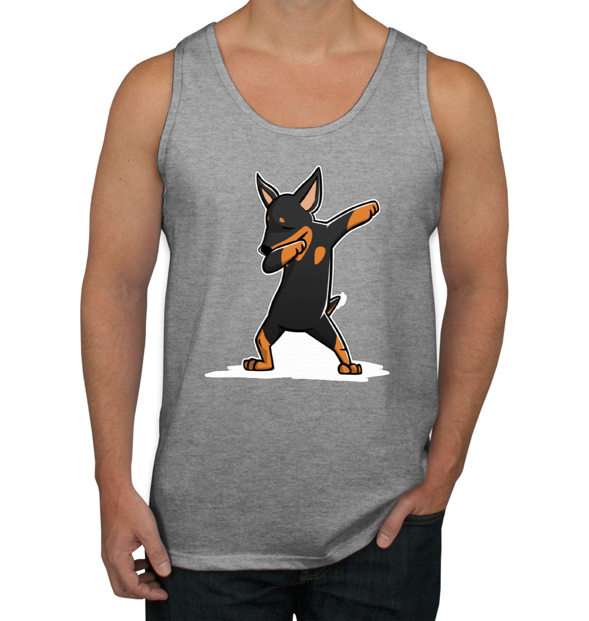 Dabbing Miniature Pinscher Dog Men's Tank Top