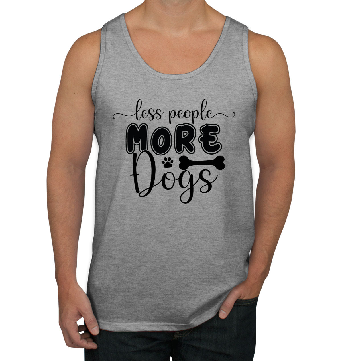 Less People More Dogs Men's Tank Top