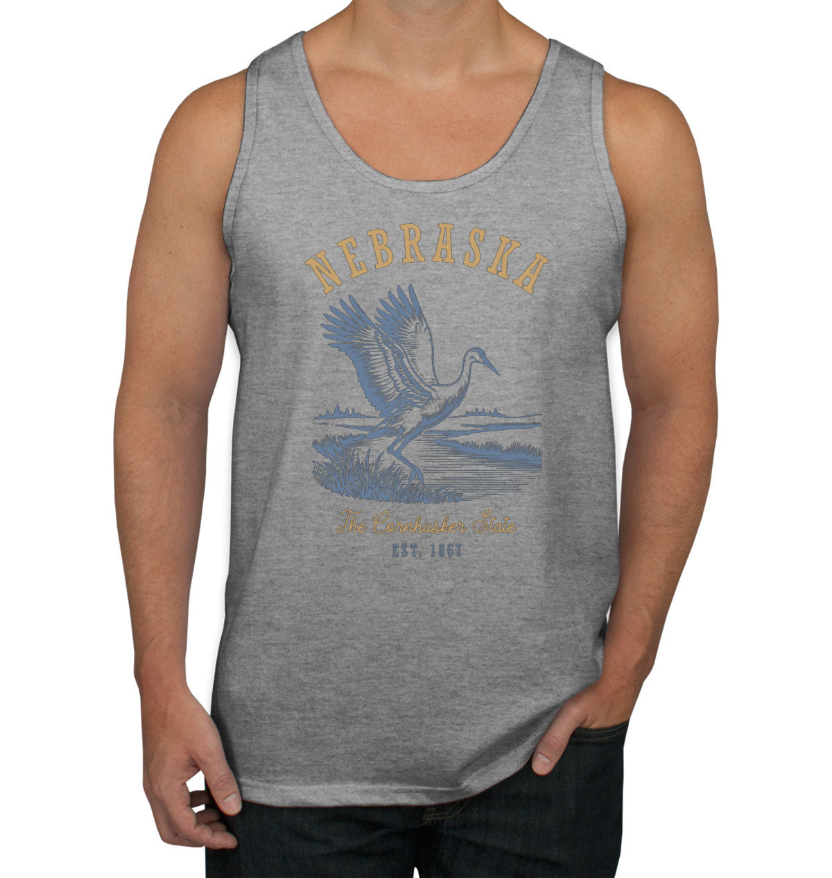 Nebraska State Vintage Men's Tank Top