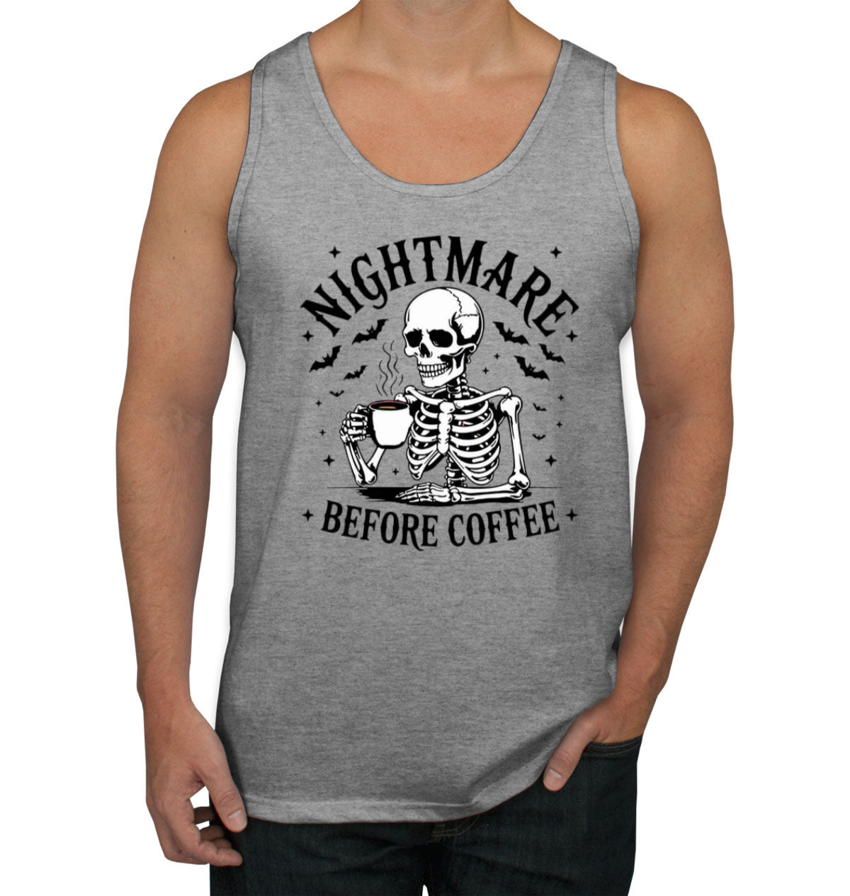 Nightmare Before Coffee Halloween Men's Tank Top