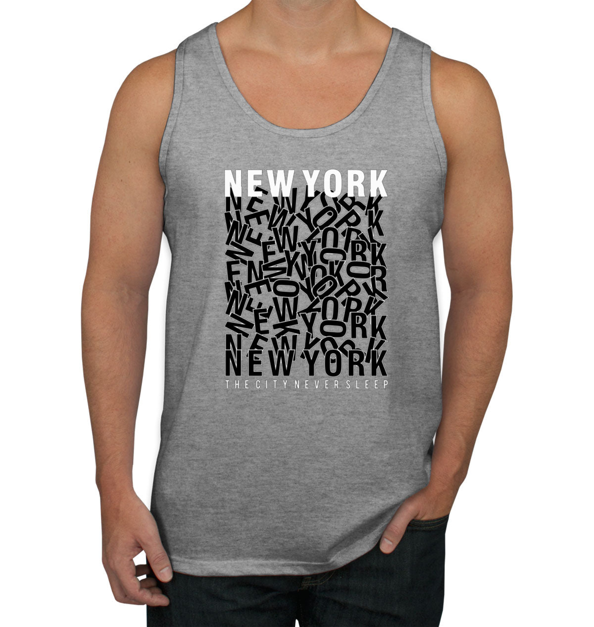 New York The City Never Sleep Men's Tank Top