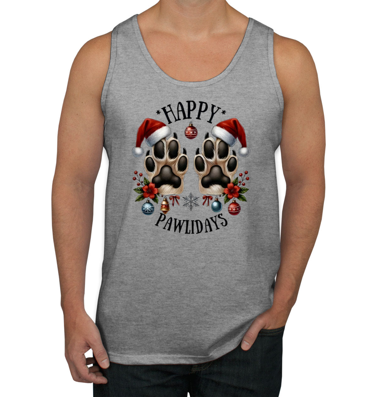 Happy Pawlidays Christmas Men's Tank Top