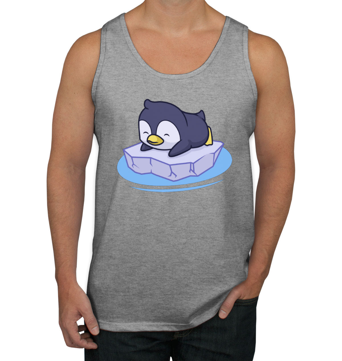 Penguin On Ice Block Men's Tank Top