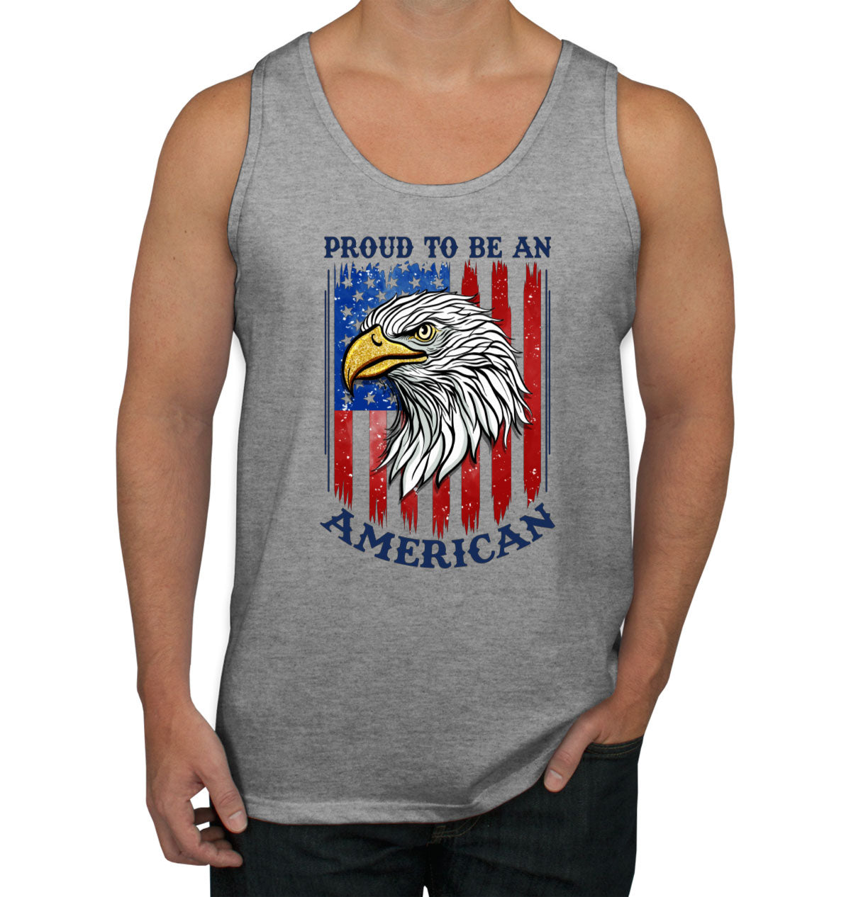 Proud To Be An American Patriotic Men's Tank Top