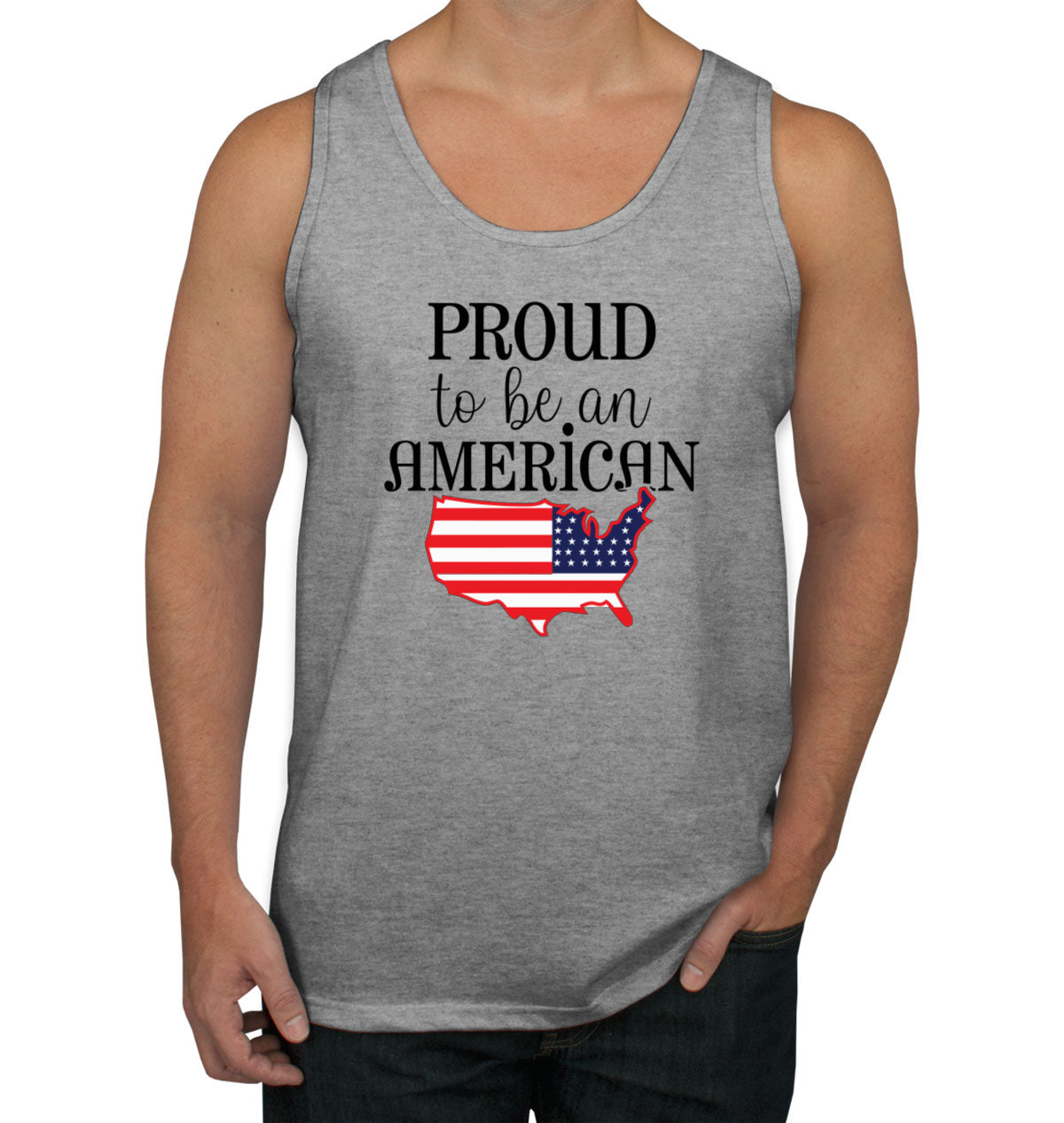 Proud To Be An American Patriotic Men's Tank Top