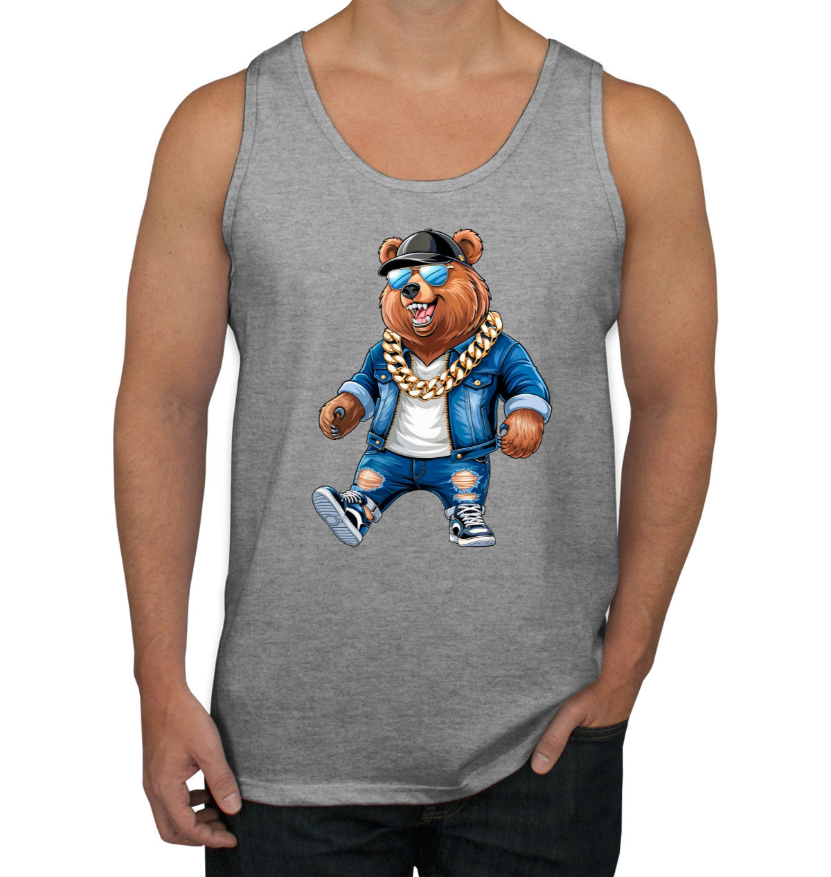 Cool Rapper Bear Men's Tank Top