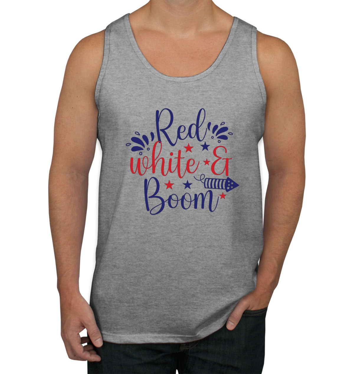 Red White And Boom Patriotic Men's Tank Top