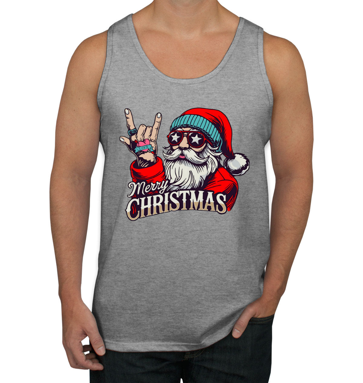 Riock Santa Claus Christmas Men's Tank Top