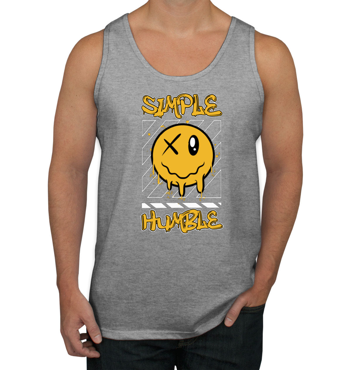 Simple Humble Emoji Face Men's Tank Top