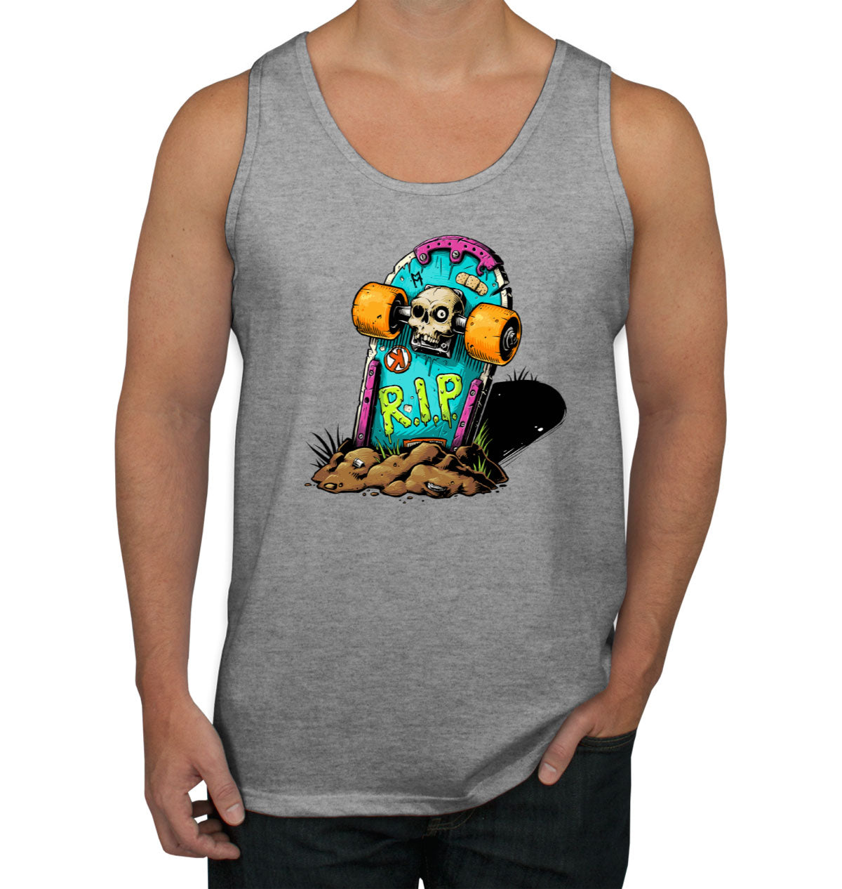 Skateboard Graveyard RIP Men's Tank Top
