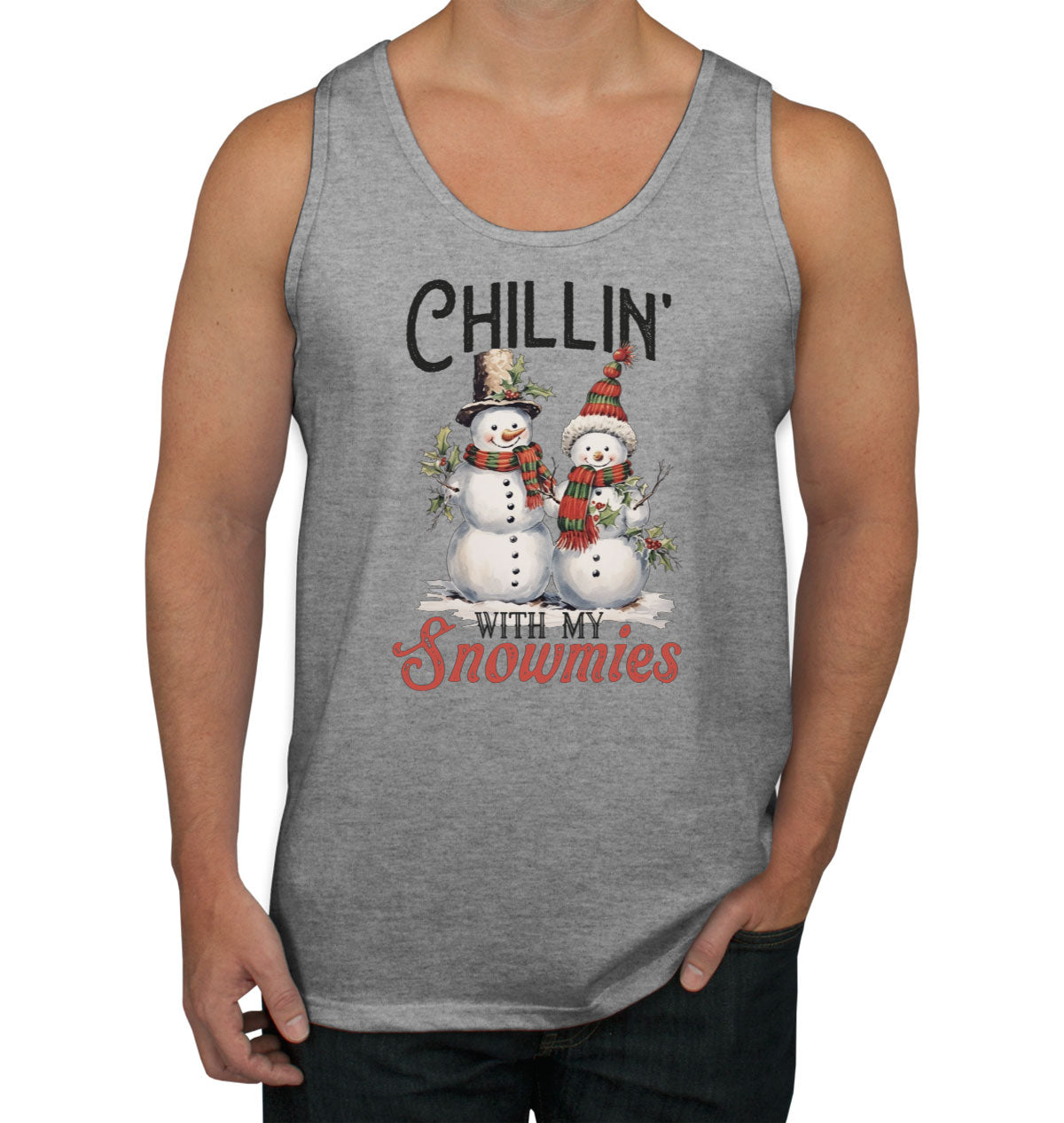 Chillin' With My Snowmies Christmas Men's Tank Top