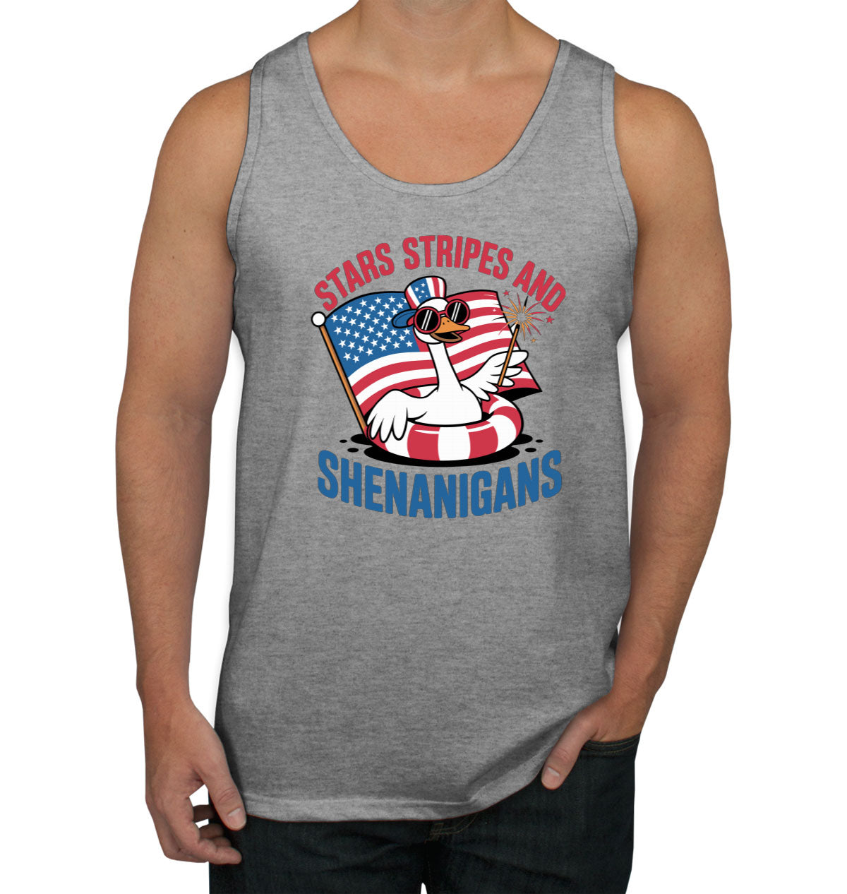 Stars Stripes And Shenanigans Independence Day Patriotic Men's Tank Top